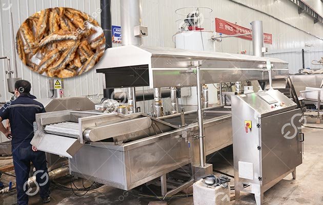 Máquina para freír anchoas